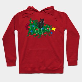 Cat Hates Your Tree - black Hoodie